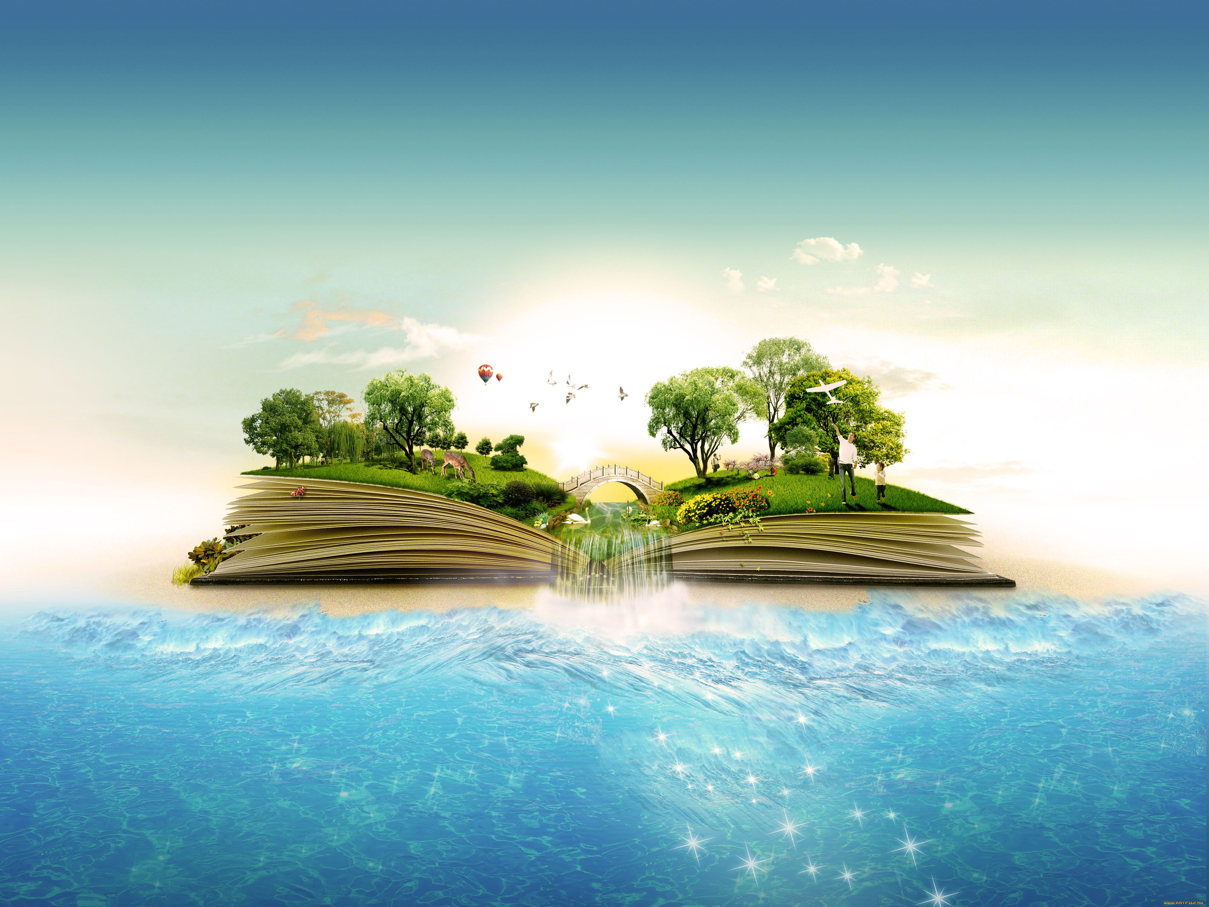 Открывая все новые и новые законы природы. Креативный пейзаж. Сказочный остров. Экология фон. Экология пейзаж.
